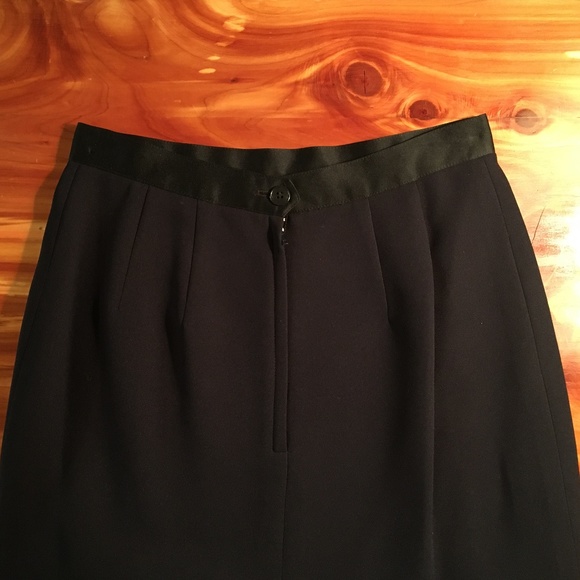 SOLD—Vintage 1990's Kasper Navy Bead Embellished Jeweled Skirt Suit, Size 2P - Picture 9 of 16